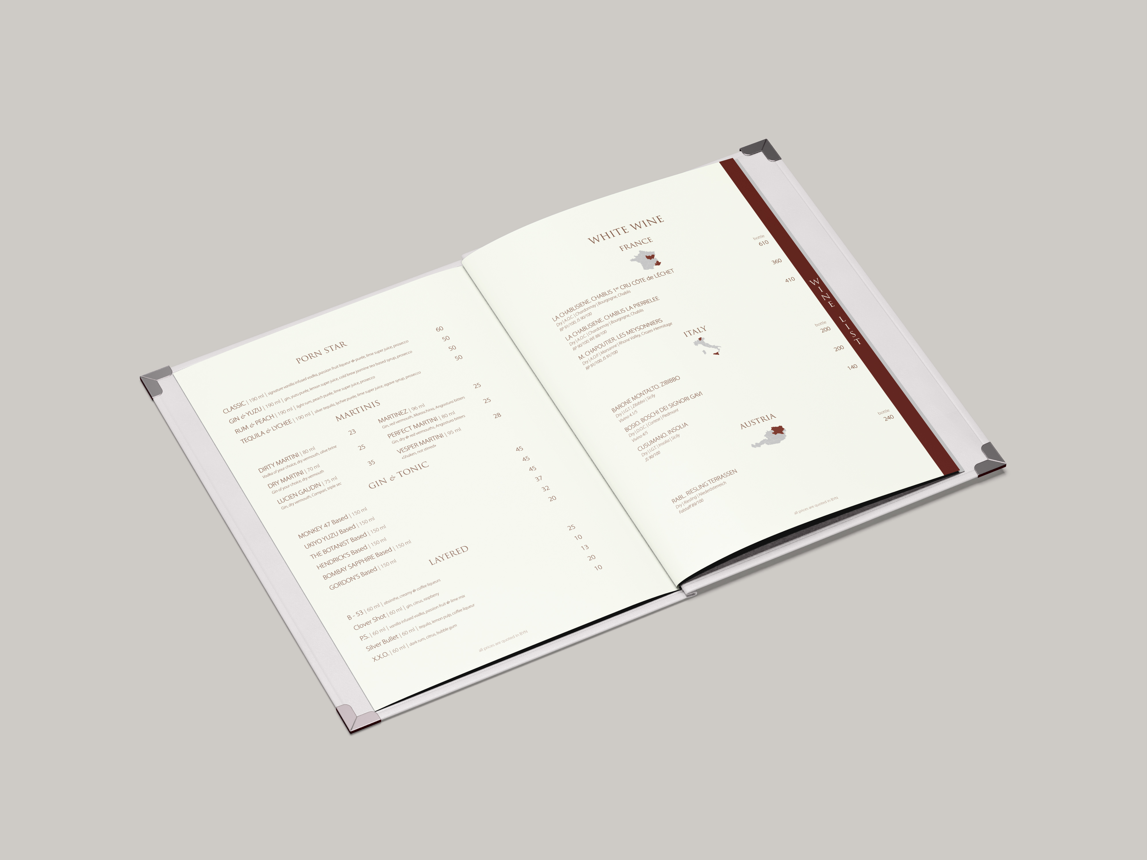 Beijing hotel menu a la carte