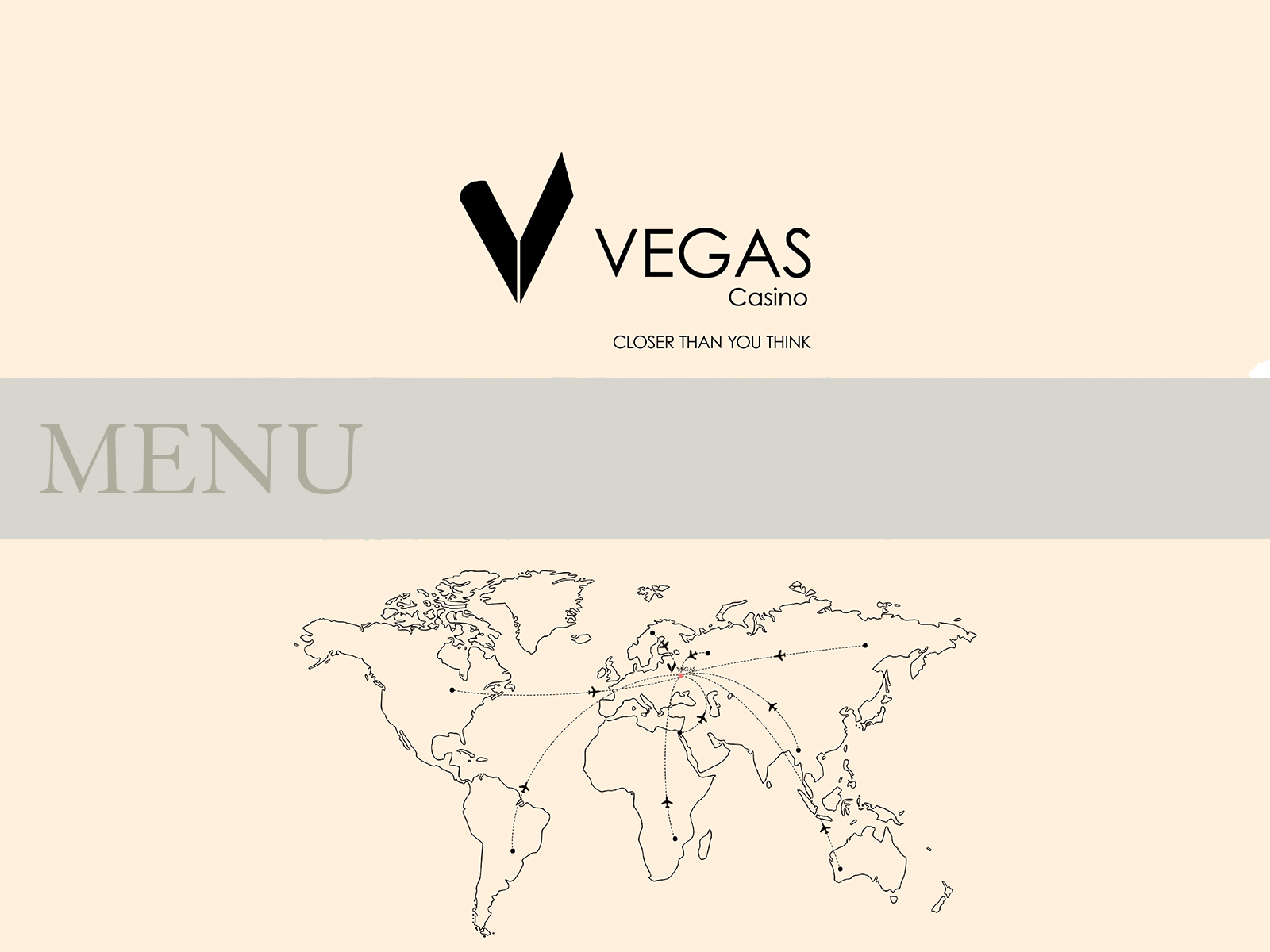 Vegas Casino menu a la carte